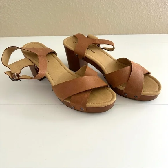 Lucky Brand Women's Haidlee Strappy Block Heel Sandals Latte Tan Color sz 9.5M - Picture 4 of 16